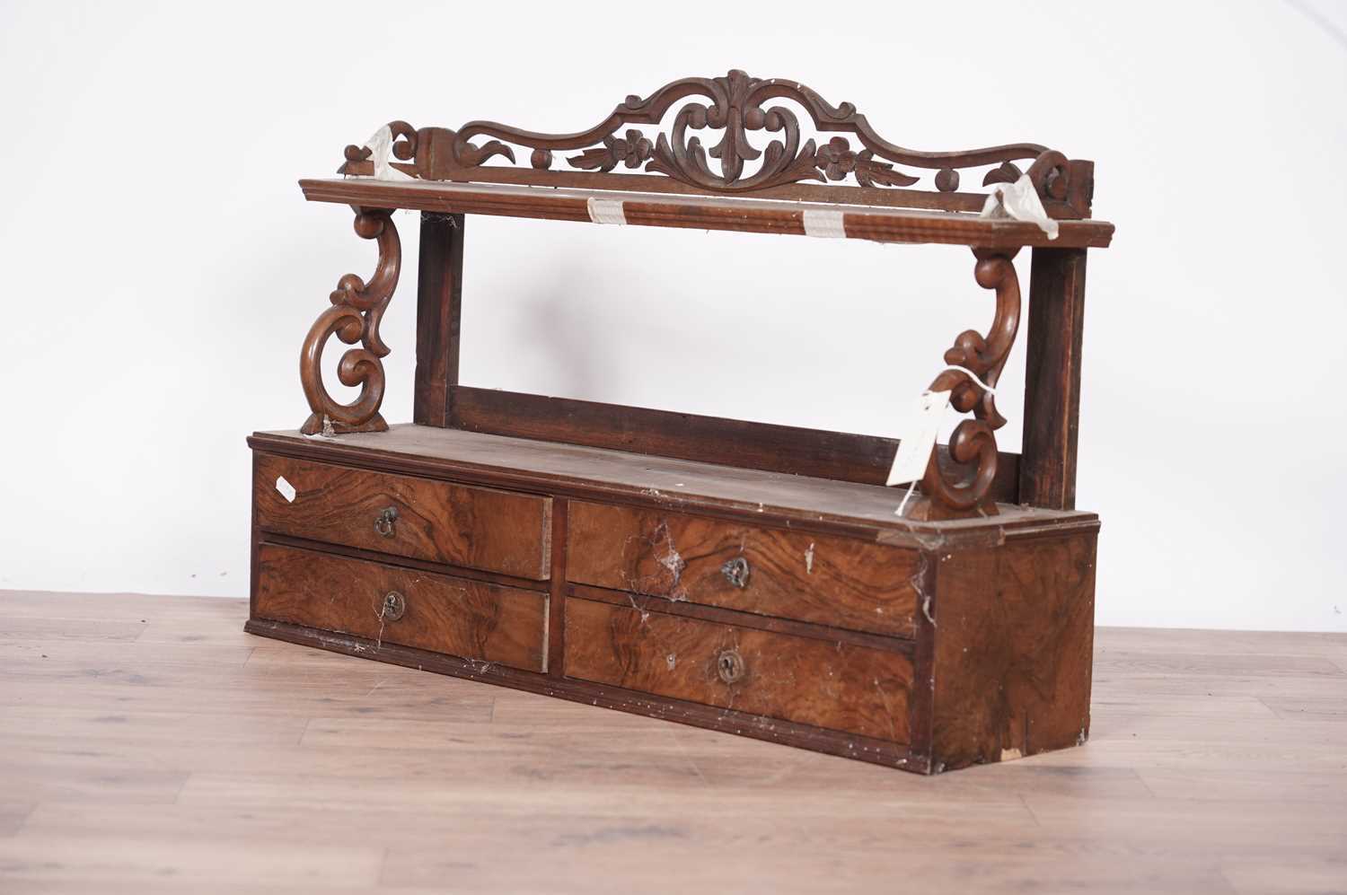 A mid 18th Century mahogany swing frame toilet mirror and a Victorian burr walnut wall cabinet - Image 7 of 9