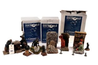A collection of Terry Pratchett Discworld figures