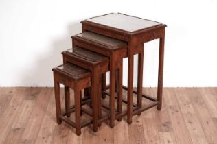 A quartetto set of Chinese Oriental hardwood tables