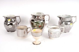 A selection of 19th Century silver lustre jugs