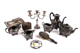A collection of silver and plated wares