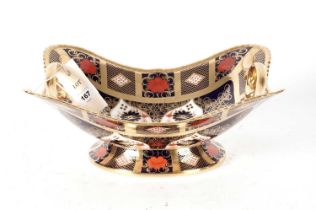 A Royal Crown Derby ‘Imari’ pattern twin handled comport dish