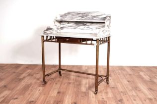 A circa 1900 style marble topped washstand