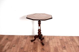 A Victorian walnut and mahogany parquetry games table