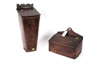 A Georgian hanging knife box; and a Georgian cutlery box