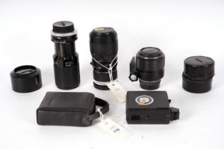 A selection of camera lenses and accessories