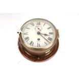 A Smiths Astral brass cased ships wall clock