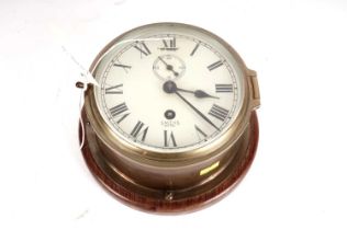 A Smiths Astral brass cased ships wall clock