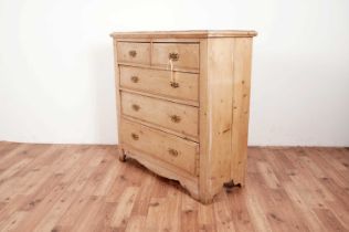 A 19th Century stripped pine chest of drawers