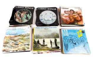 A collection of birdsong vinyl records