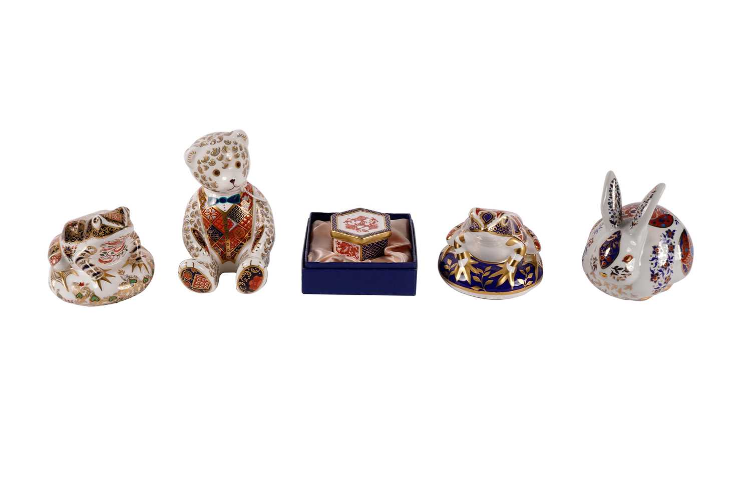A collection of Royal Crown Derby ceramic animal paperweights