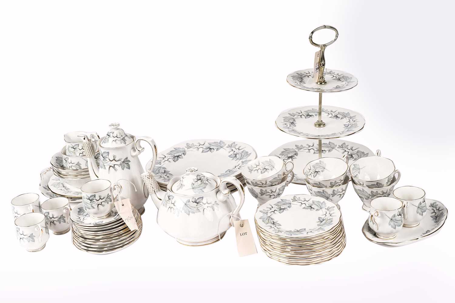 A Royal Albert ‘Silver Maple’ pattern part tea and dinner service