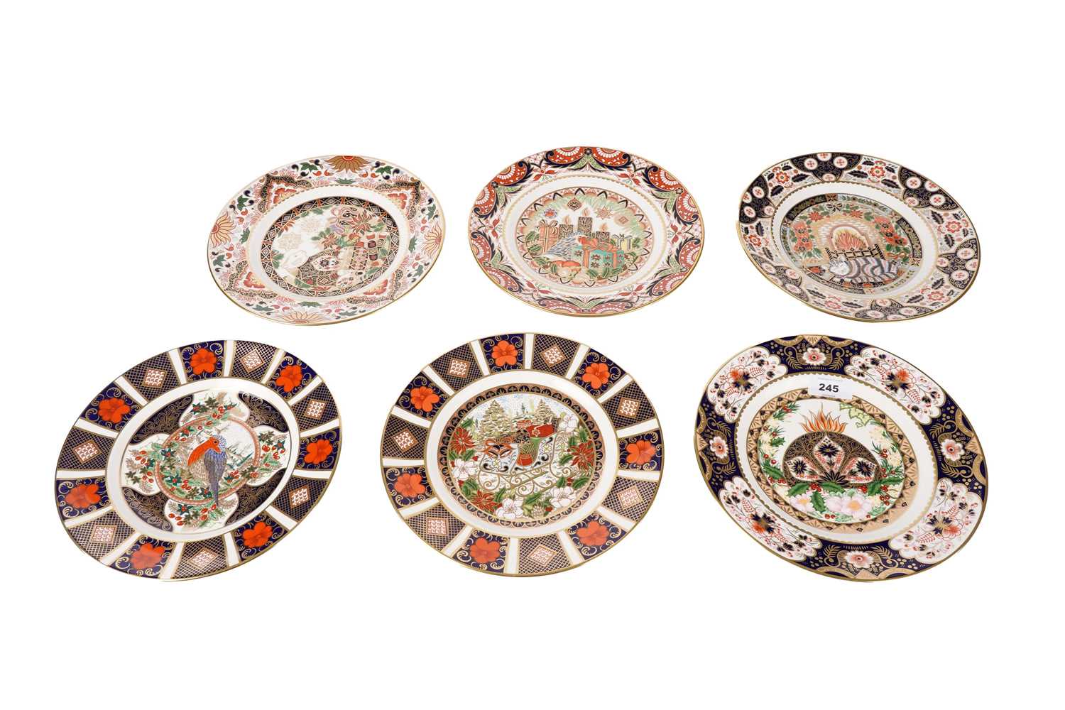 A collection of Royal Crown Derby limited edition decorative Christmas plates