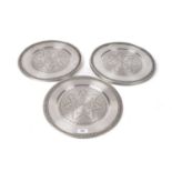 A set of Konge Tin-Pewter decorative plates