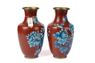 A pair of cloisonne vases