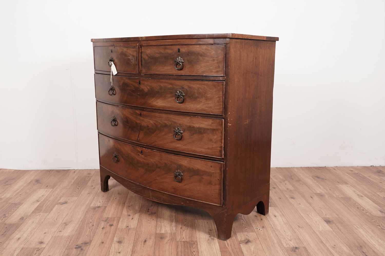 A George III mahogany bowfront chest of drawers