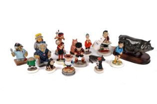 A collection of Robert Harrop Designs figures, Beano, Wombles and two Royal Doulton figures