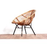 A mid- Century Rohe Noordwolde style rattan chair