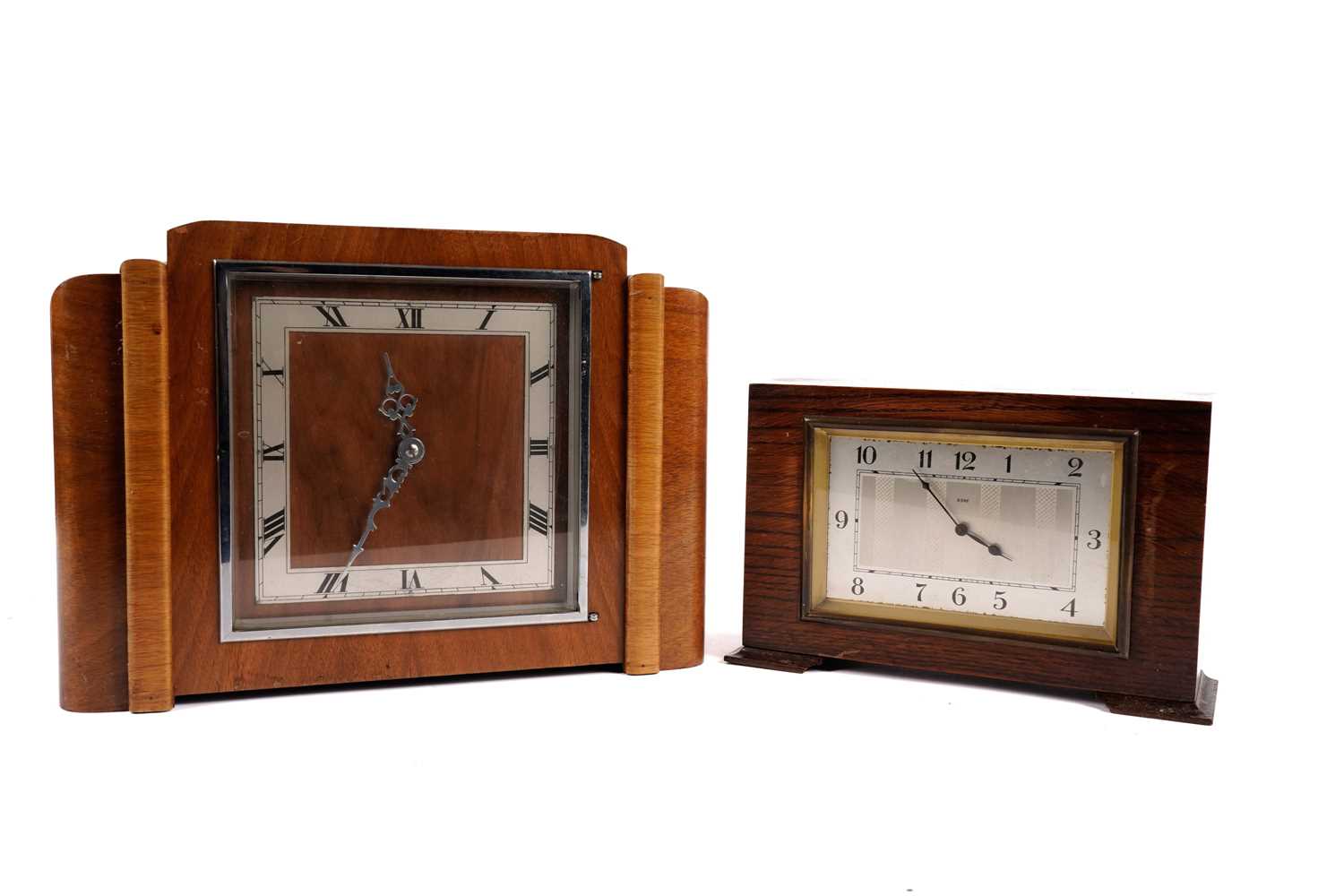 A Smith Sectric walnut mantle clock; and another clock