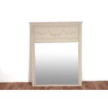 Green painted pine overmantel mirror