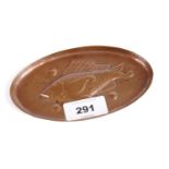 A Newlyn School oval copper pin dish