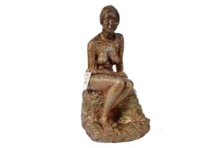 A 20th Century cast spelter figure of a nude woman