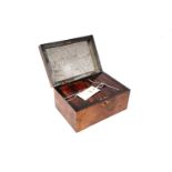 A 19th Century inlaid walnut tea caddy