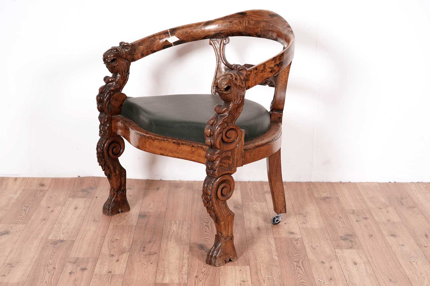 A Chinese hardwood tub chair