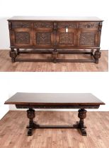 Jaycee: an oak sideboard and matching extending dining table retailed by Chapmans of Newcastle.
