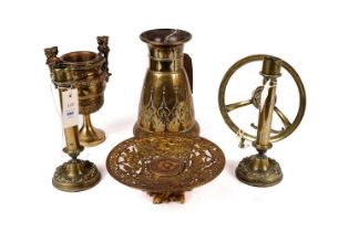A selection of 19th Century and later decorative brassware