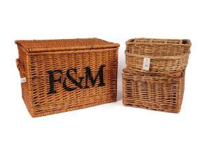 A selection of vintage wicker baskets