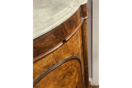 A Victorian walnut marble topped credenza - Image 15 of 16