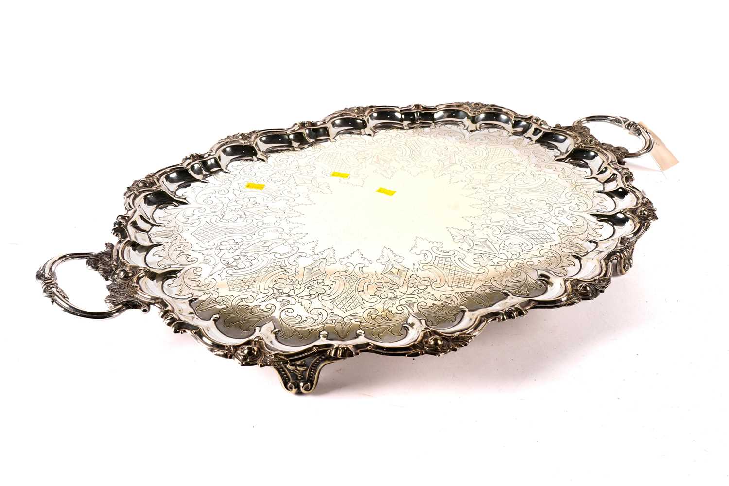 Electroplated two handled tray