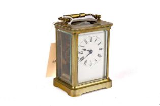 A 20th Century brass carriage clock