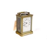 A 20th Century brass carriage clock