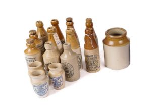 A collection of 19th Century stoneware bottles and jars