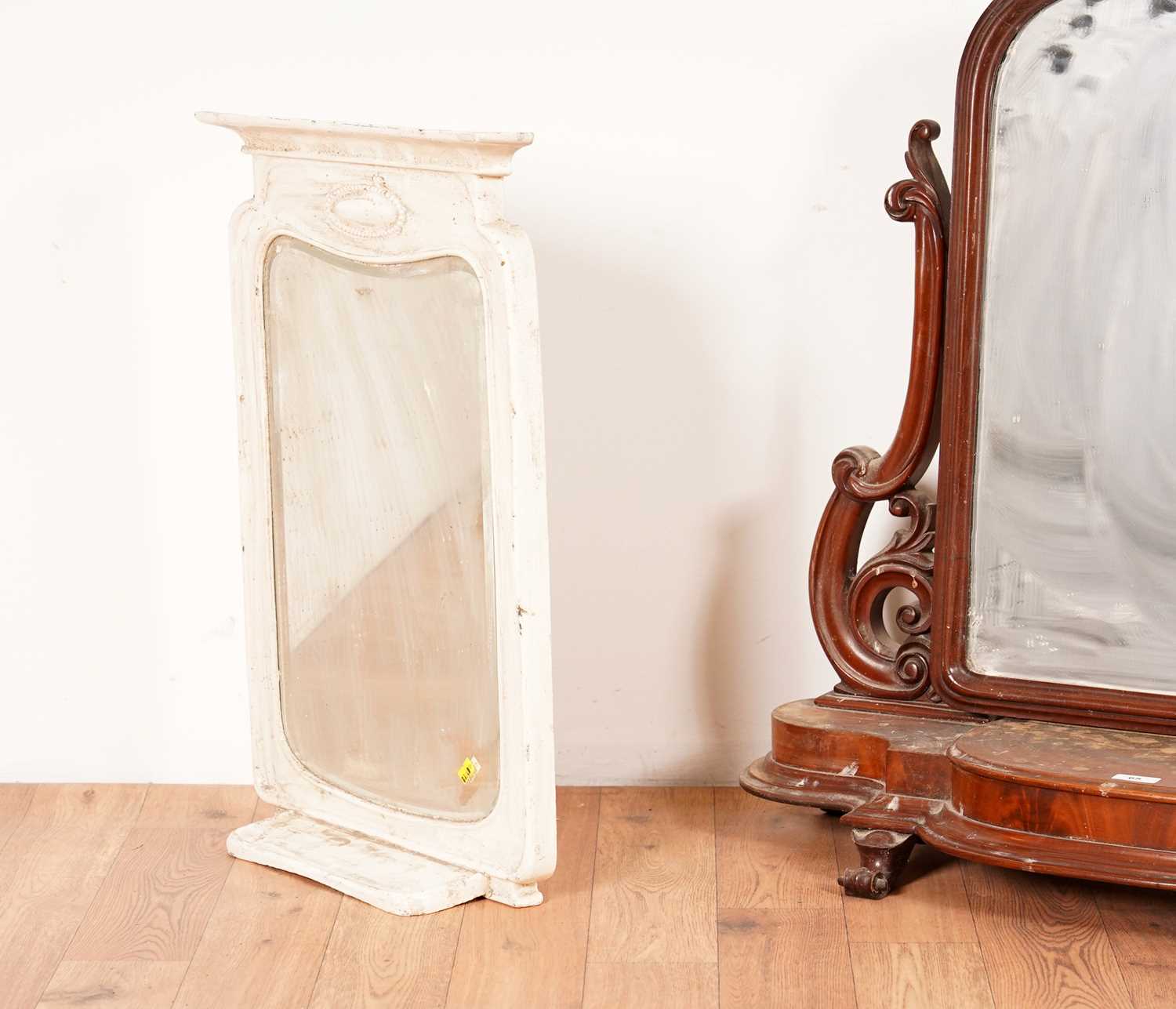 A Victorian mahogany toilet swing mirror with another - Image 3 of 3