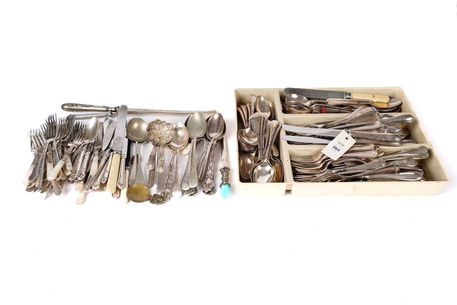 A selection of silver and silver plated cutlery