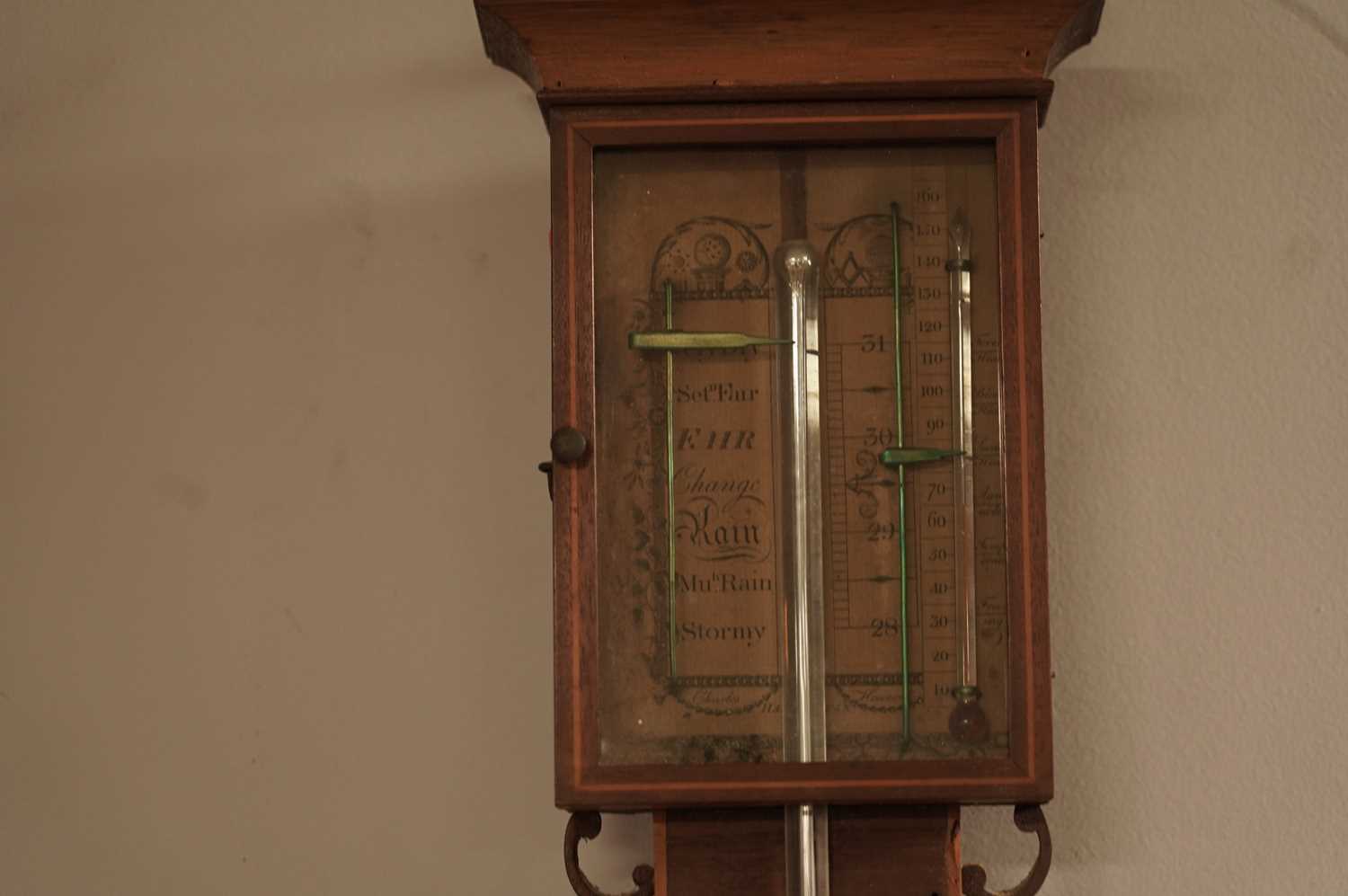 A mid-19th Century inlaid mahogany stick barometer, by Charles Howarth of Halifax - Image 8 of 8