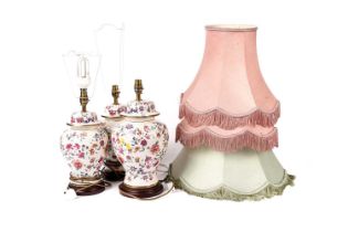 A selection of table lamps and lampshades