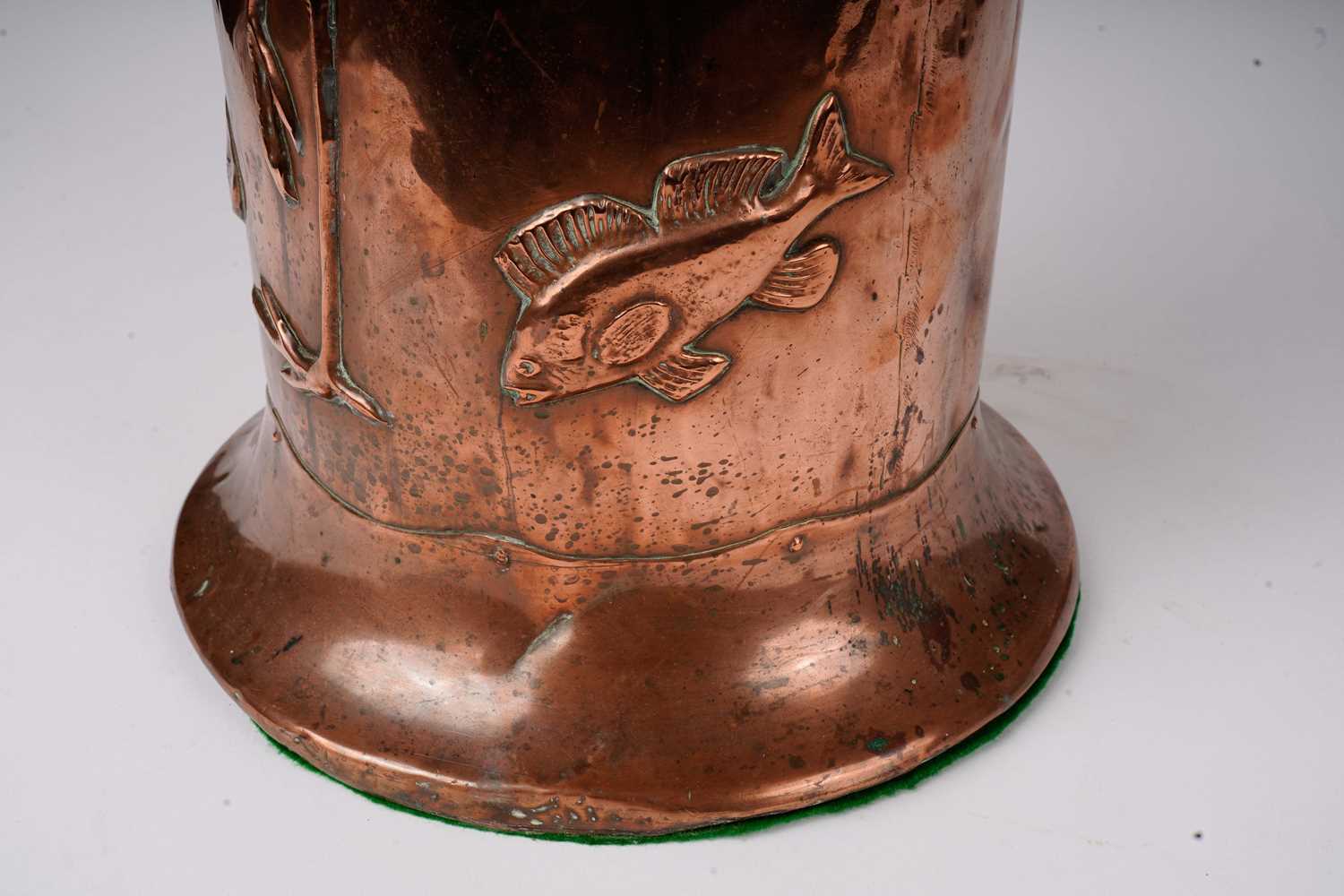 An Arts and Crafts Newlyn School copper stickstand - Image 2 of 9