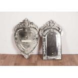 Two modern Venetian style wall mirrors