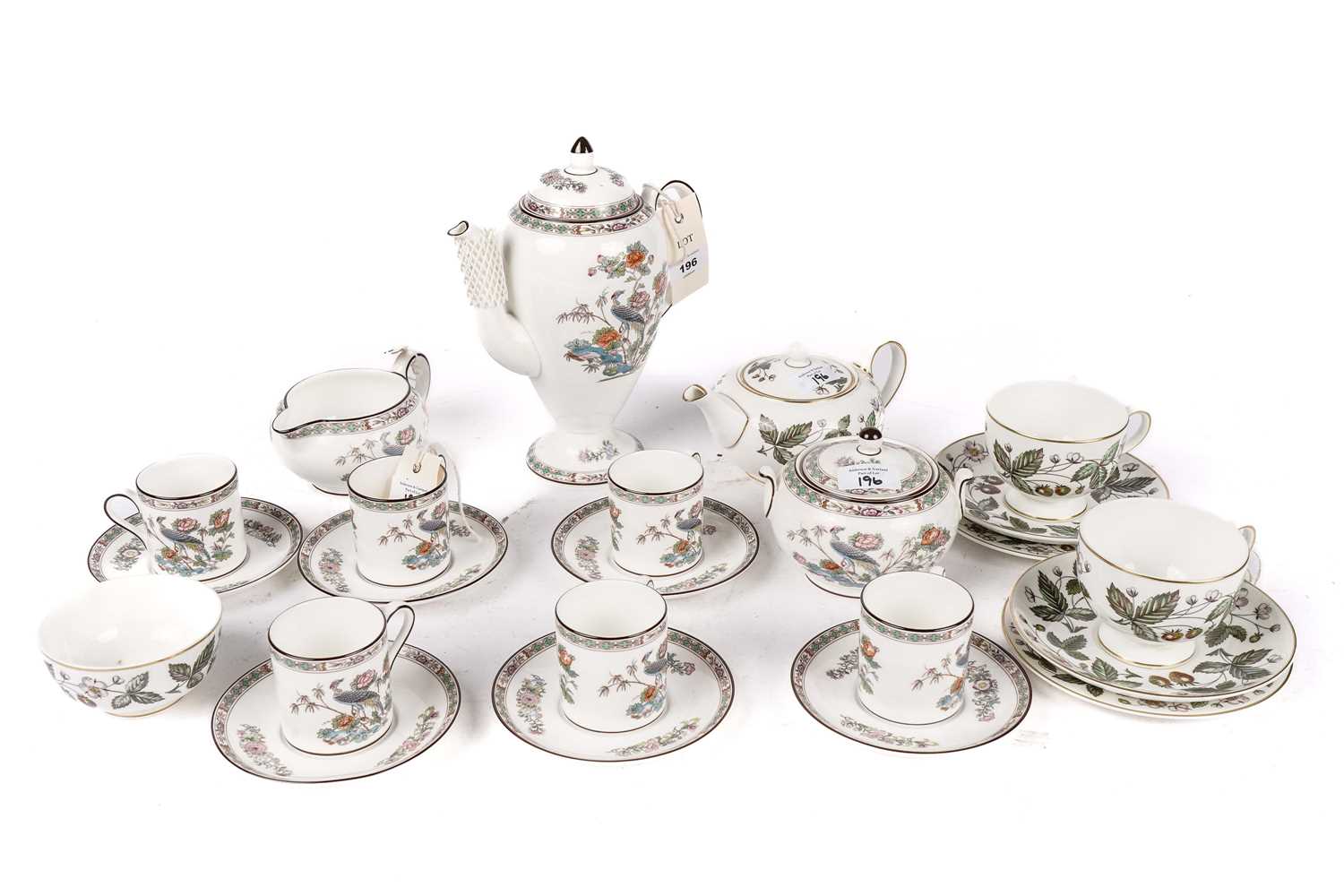 A selection of Wedgwood ‘Strawberry Hill’ pattern teaware