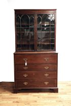 A George III mahogany secretaire bookcase