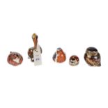 A collection of Royal Crown Derby ceramic animal paperweights