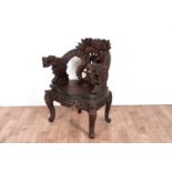 A Chinese carved hardwood chair