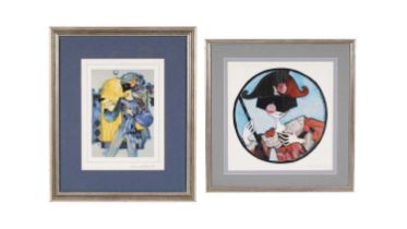 Rosina Wachtmeister - "Harlequin" and "Papageno" | photolithographic prints with metallic foil