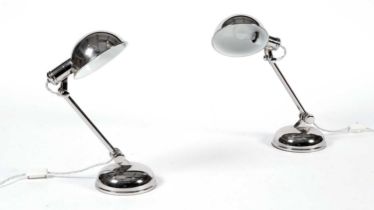 Ralph Lauren: A pair of decorative chrome table lamps