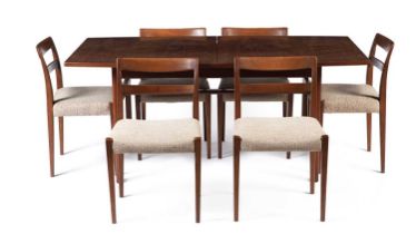 A Younger Ltd: A retro teak extending dining table and chairs