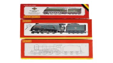 Three boxed Hornby 00-gauge locomotives and tenders